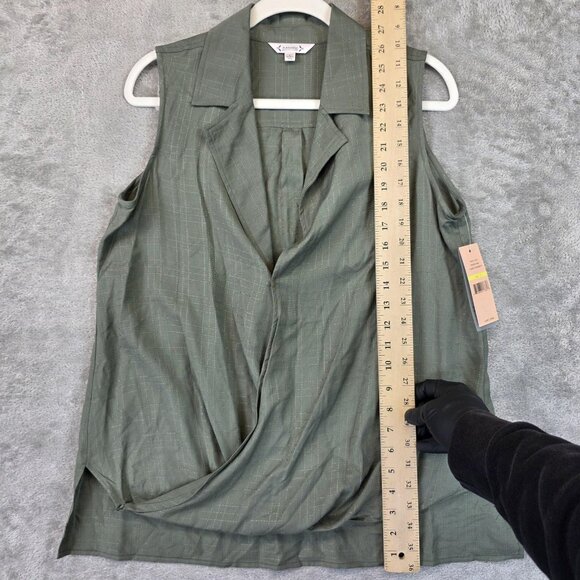 Nanette Lepore Top Womens Small Green Prairie Sage Sweet Romance Sleeveless Vest - Picture 4 of 11